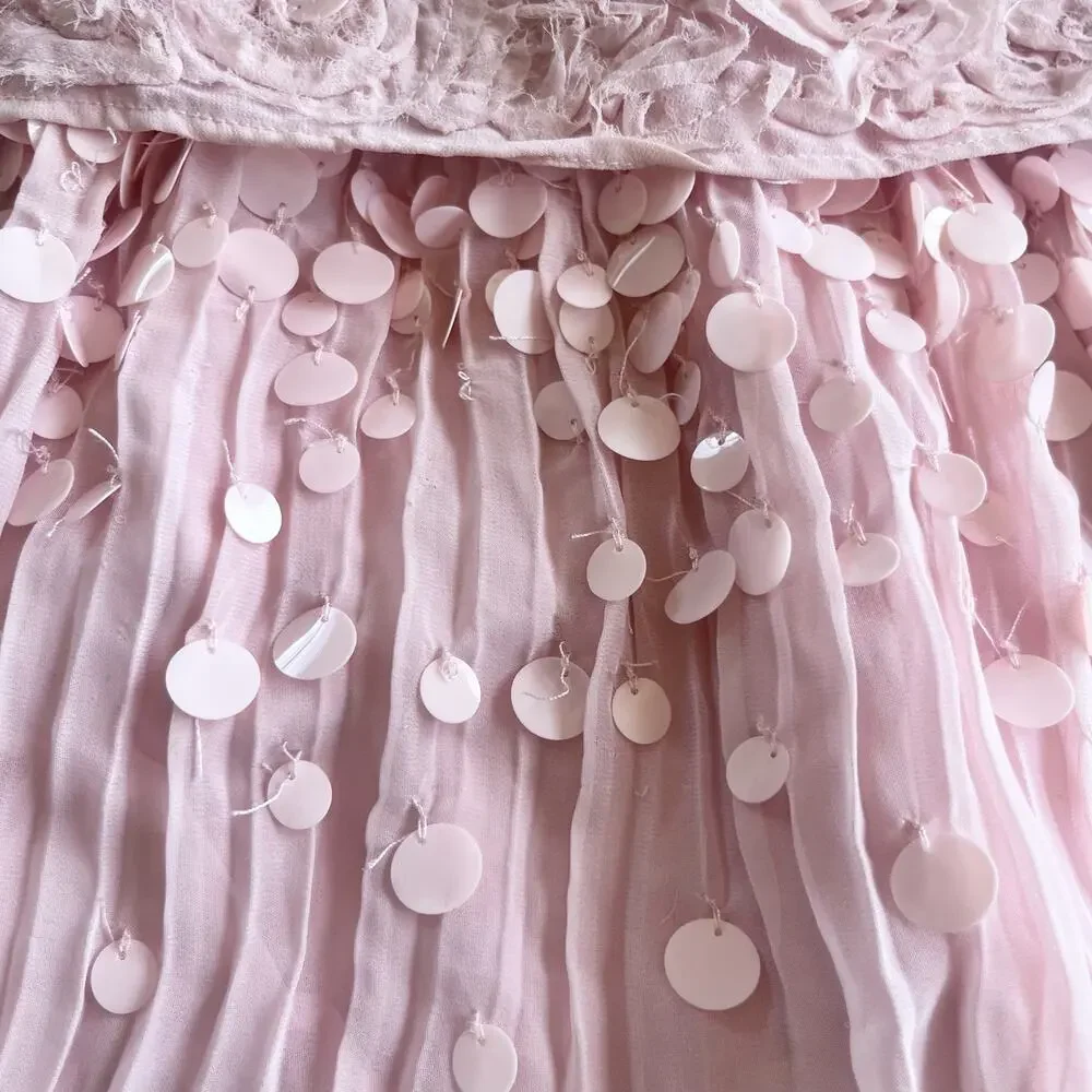 Billieblush Girls Pink Sequence Chiffon Fancy Party Dress size 2 - Picture 4 of 8